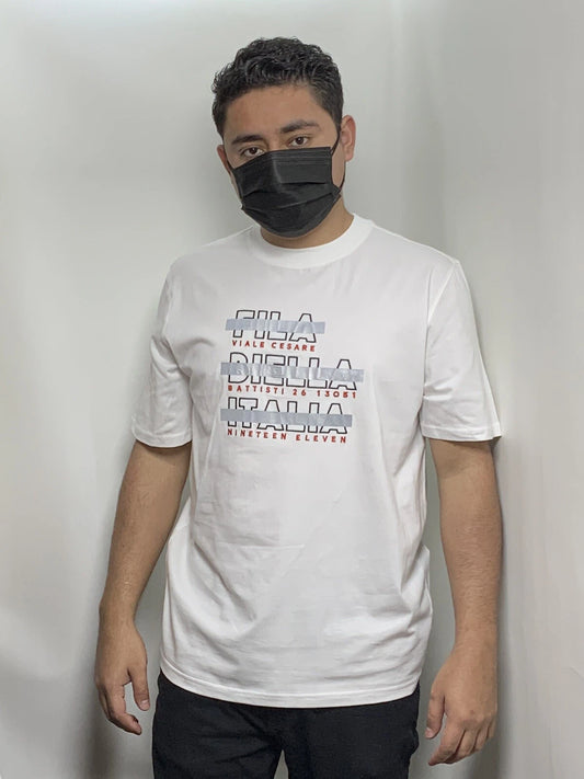 Men's Fila White Short Sleeve Tee Shirt