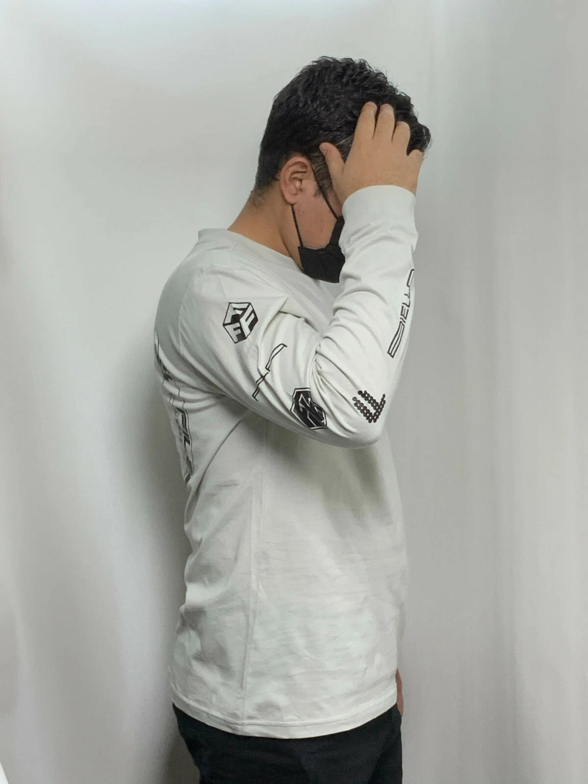 Men's Fila White | Black Long Sleeve Tee Shirt