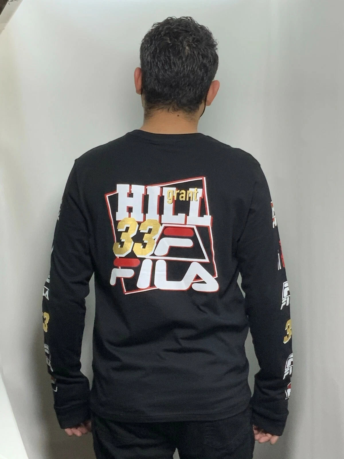 Men's Fila Black Great Hill 33 Long Sleeve Tee Shirt