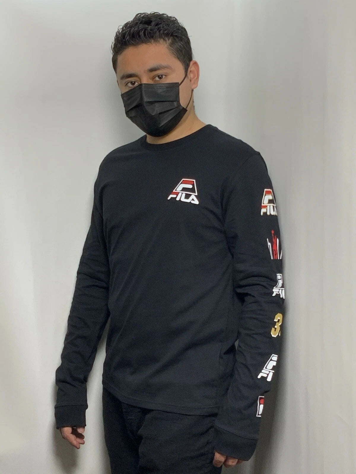 Men's Fila Black Great Hill 33 Long Sleeve Tee Shirt