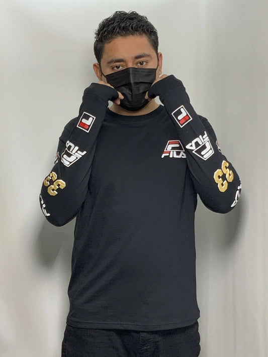 Men's Fila Black Great Hill 33 Long Sleeve Tee Shirt