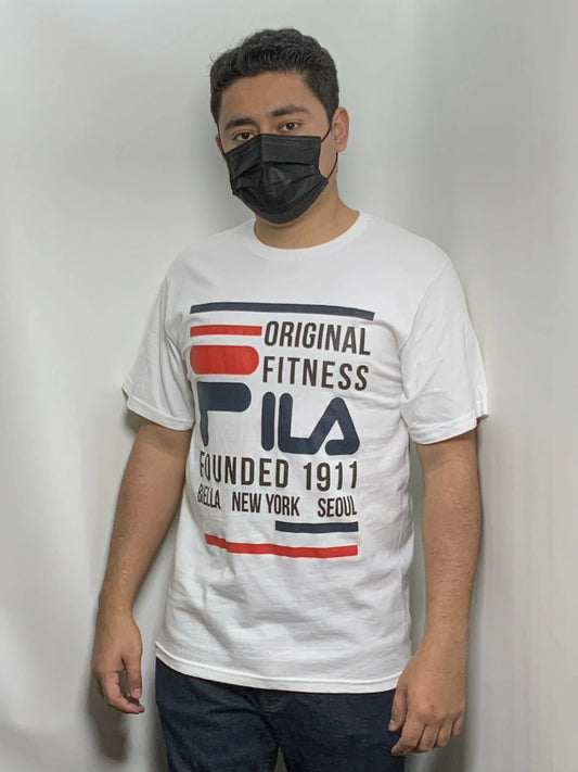 Men's Fila White Short Sleeve Tee Shirt