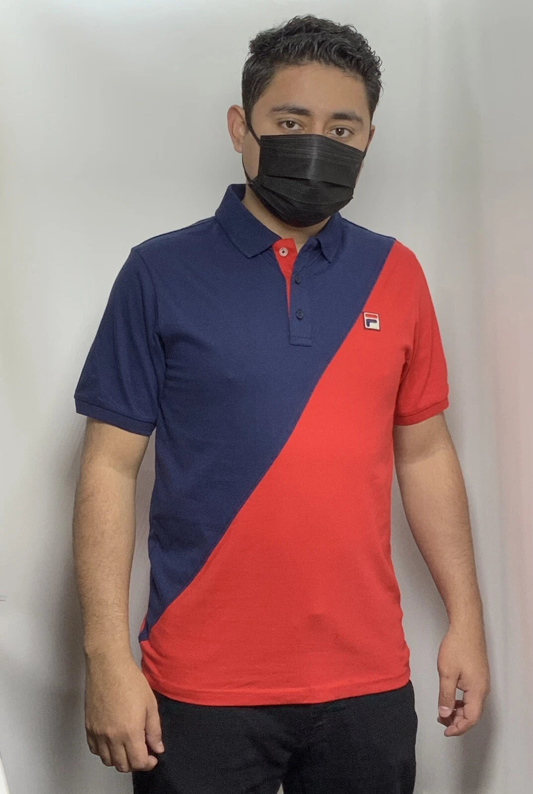 Men's Fila Navy | Red Polo Short Sleeve Shirt