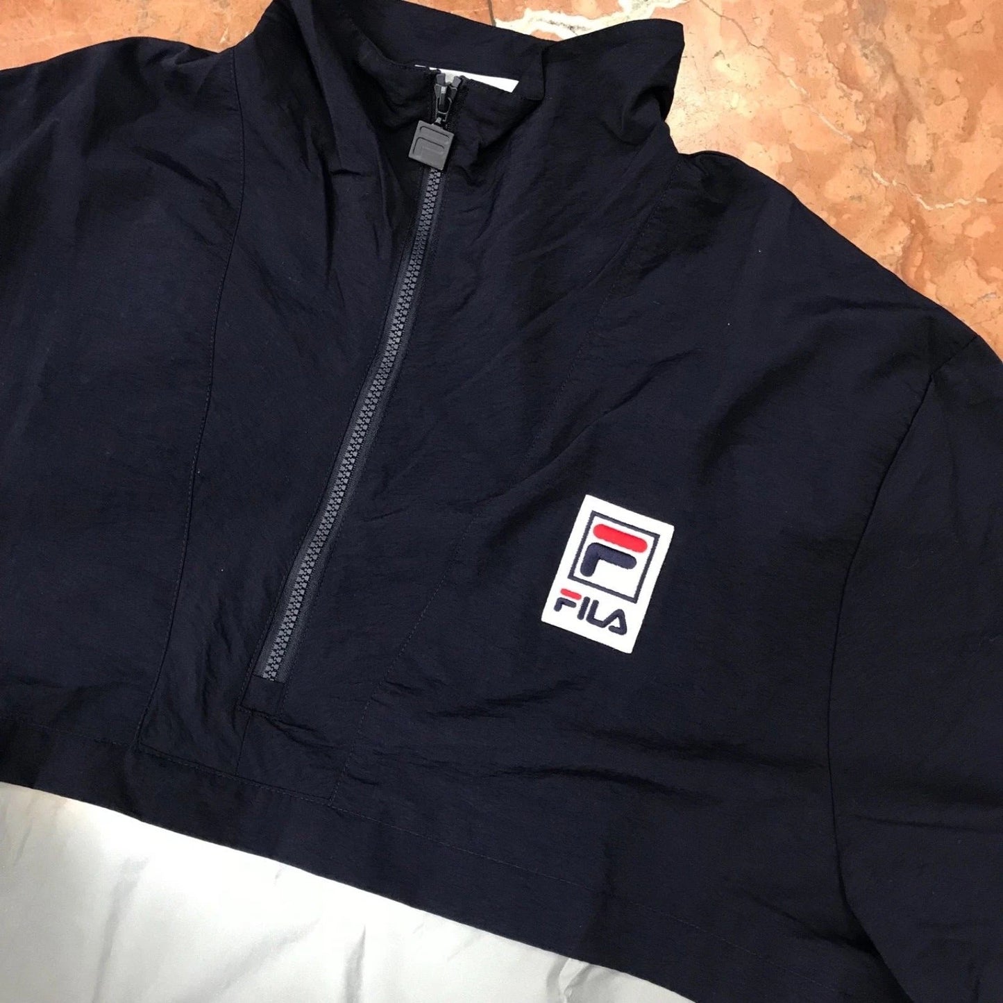Men's Fila Navy | Silver Windbreaker Hoodie