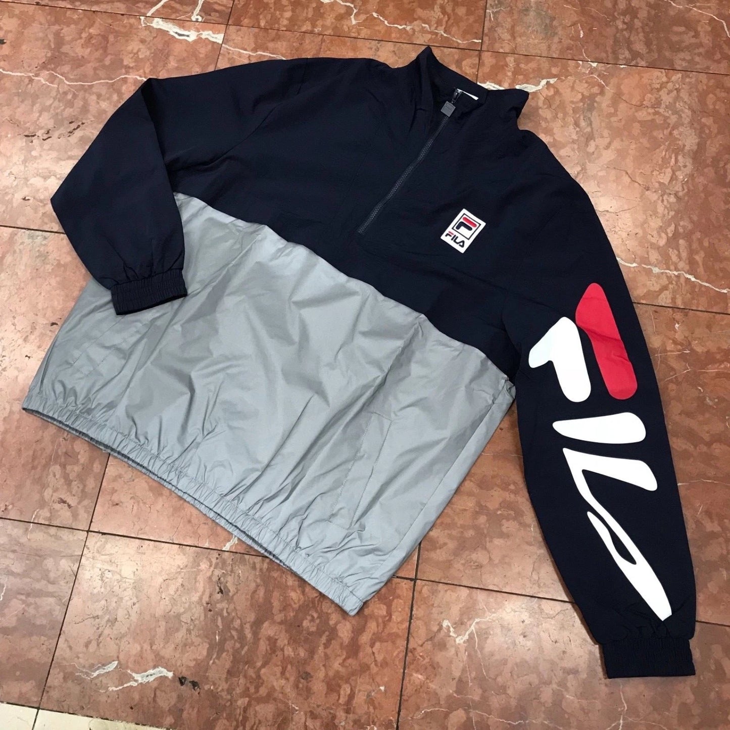 Men's Fila Navy | Silver Windbreaker Hoodie