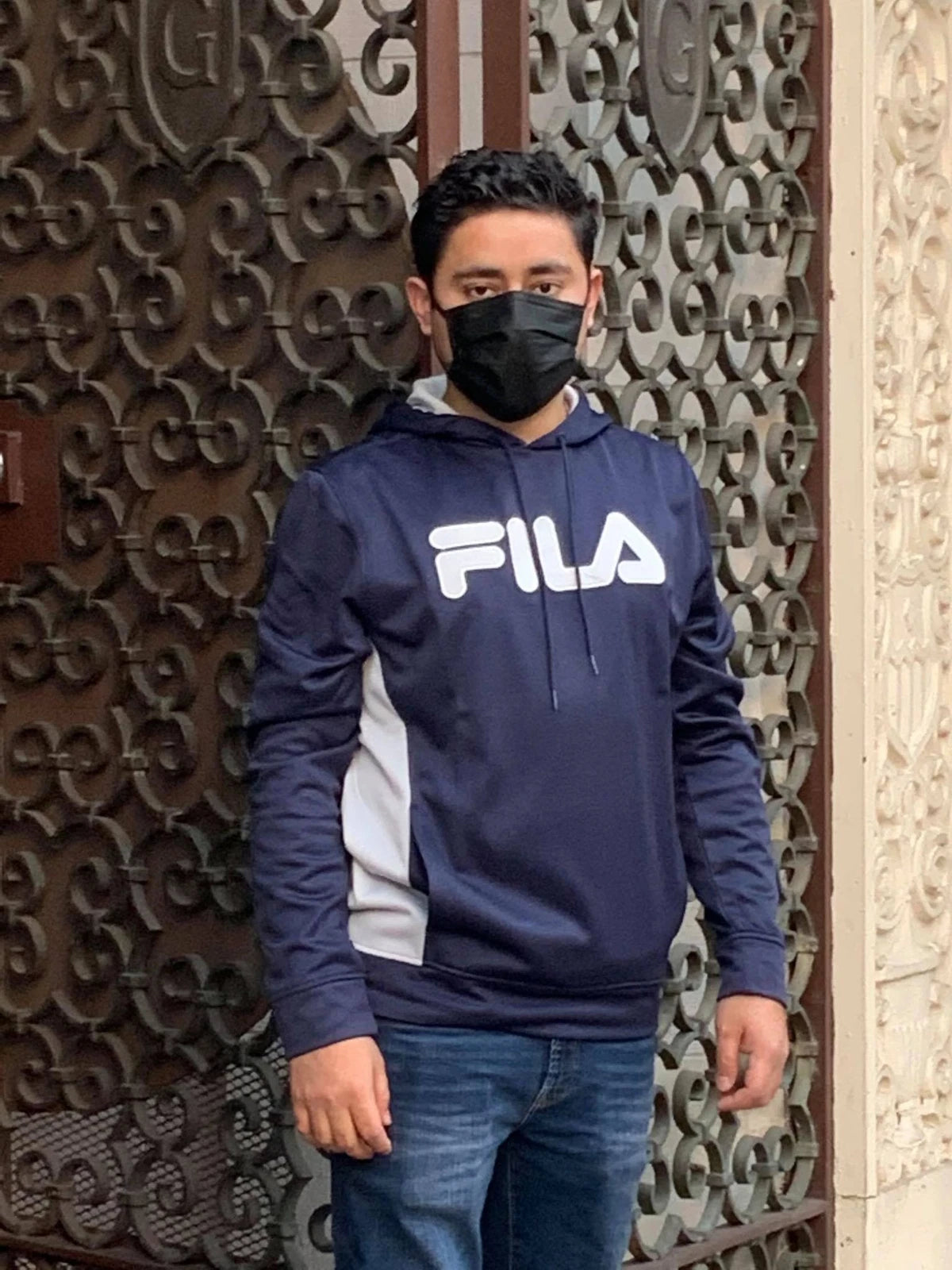 Men's Navy | White Pullover Hoodie