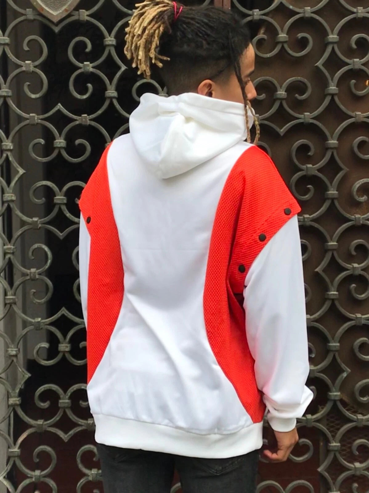 Men's White | Orange Fila Track Sleeveless Jacket