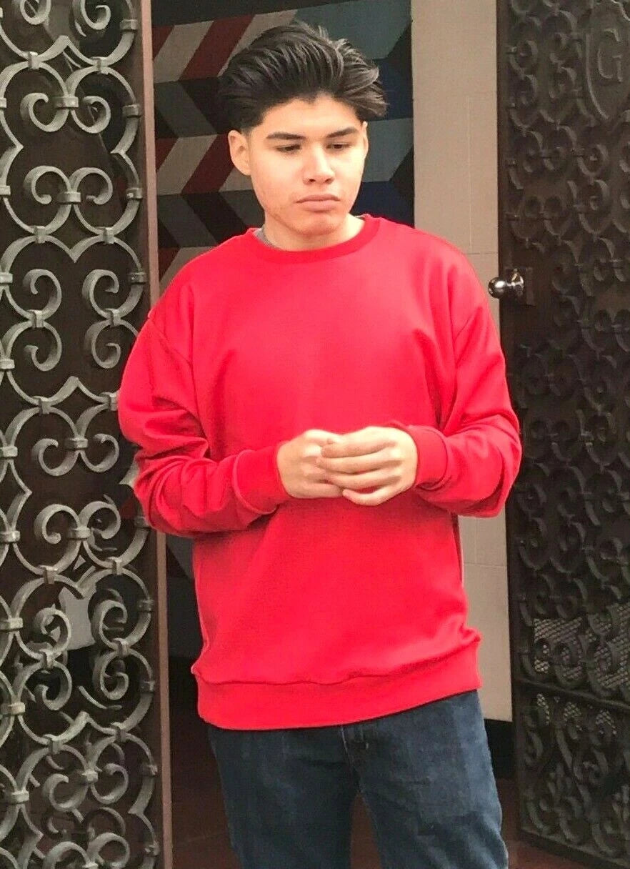 Men's Fila Red Signature Crewneck Fleece Sweatshirt