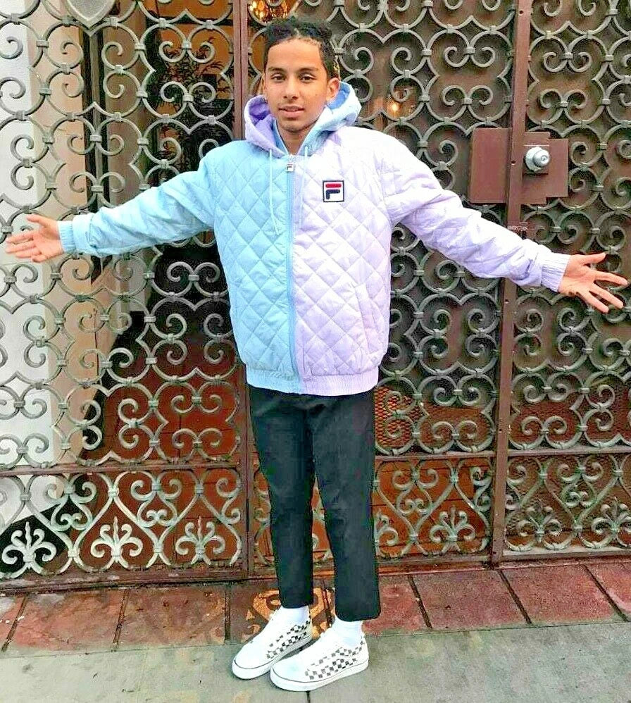 Men's Fila Lt.Blue | Lt.Purple Quilty Hooded Jacket