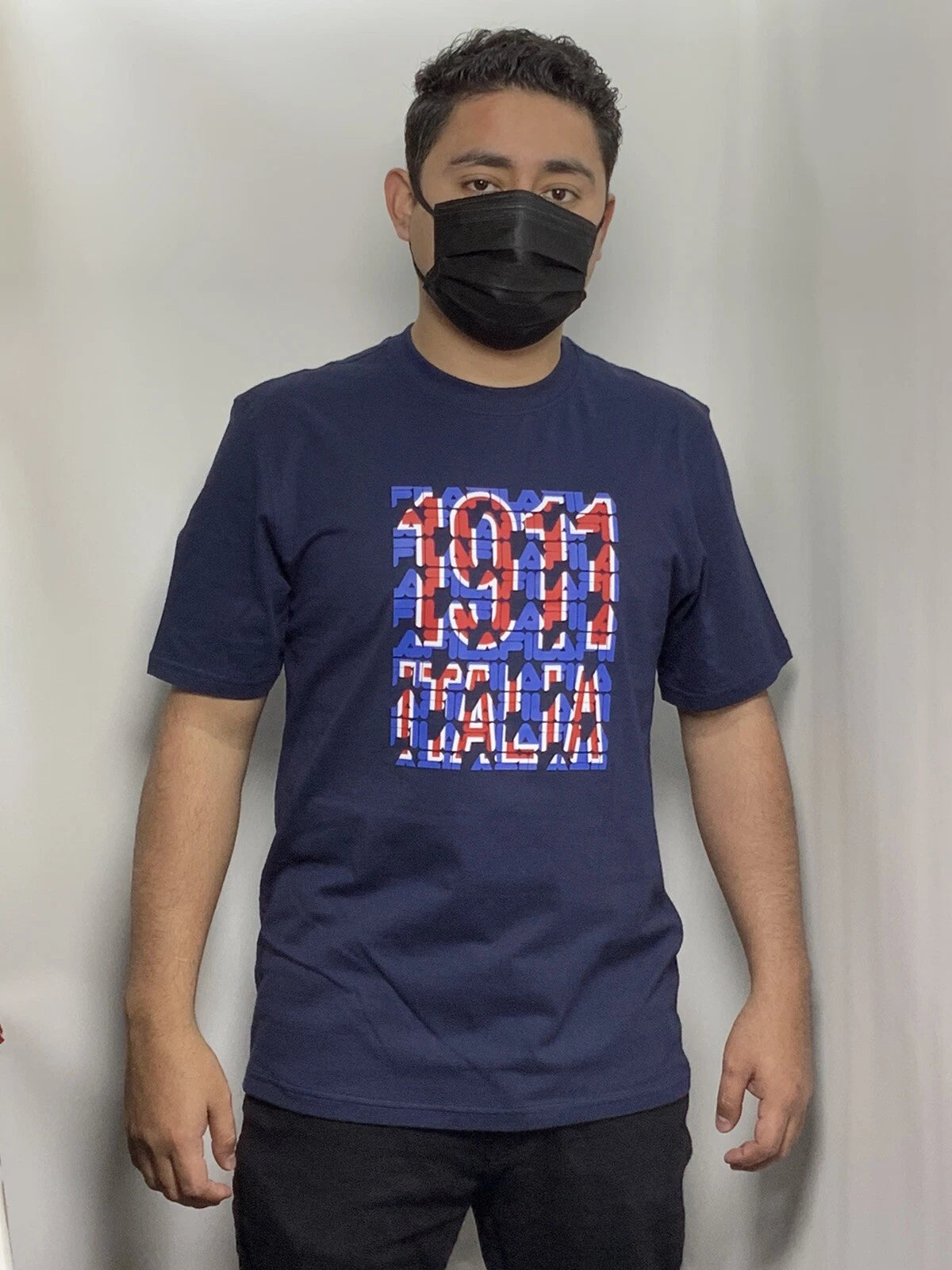 Men's Fila 1911 Italia Navy | Red Short Sleeve Tee Shirt