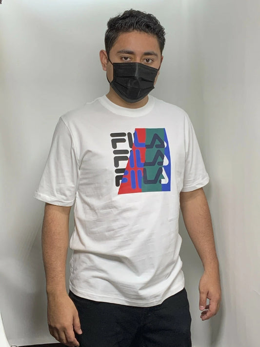 Men's Fila White Short Sleeve Tee Shirt