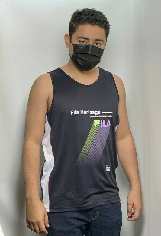 Men's Fila Heritage Black | White | Multicolor Tank Top Shirt