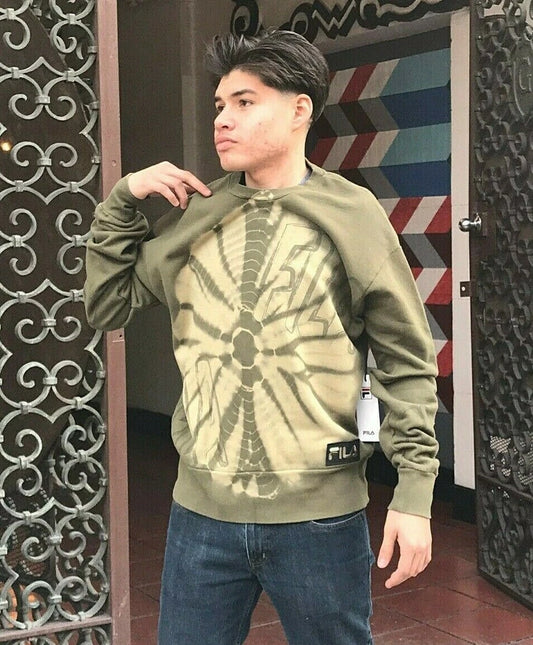 Men's Fila Olive Green | Khaki Crewneck Fleece Sweatshirt