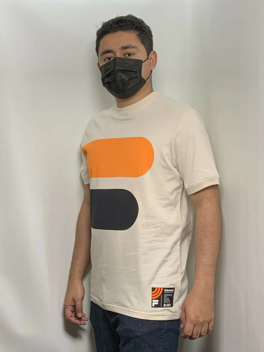 Men's Fila Cream | Yellow | Black Short Sleeve Tee Shirt