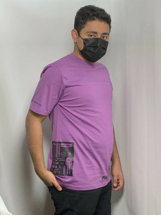 Men's Fila Purple | Black Short Sleeve Tee Shirt