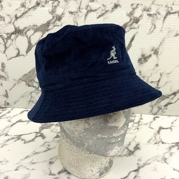 Men’s Kangol Navy Blue Corduroy Bucket Hat