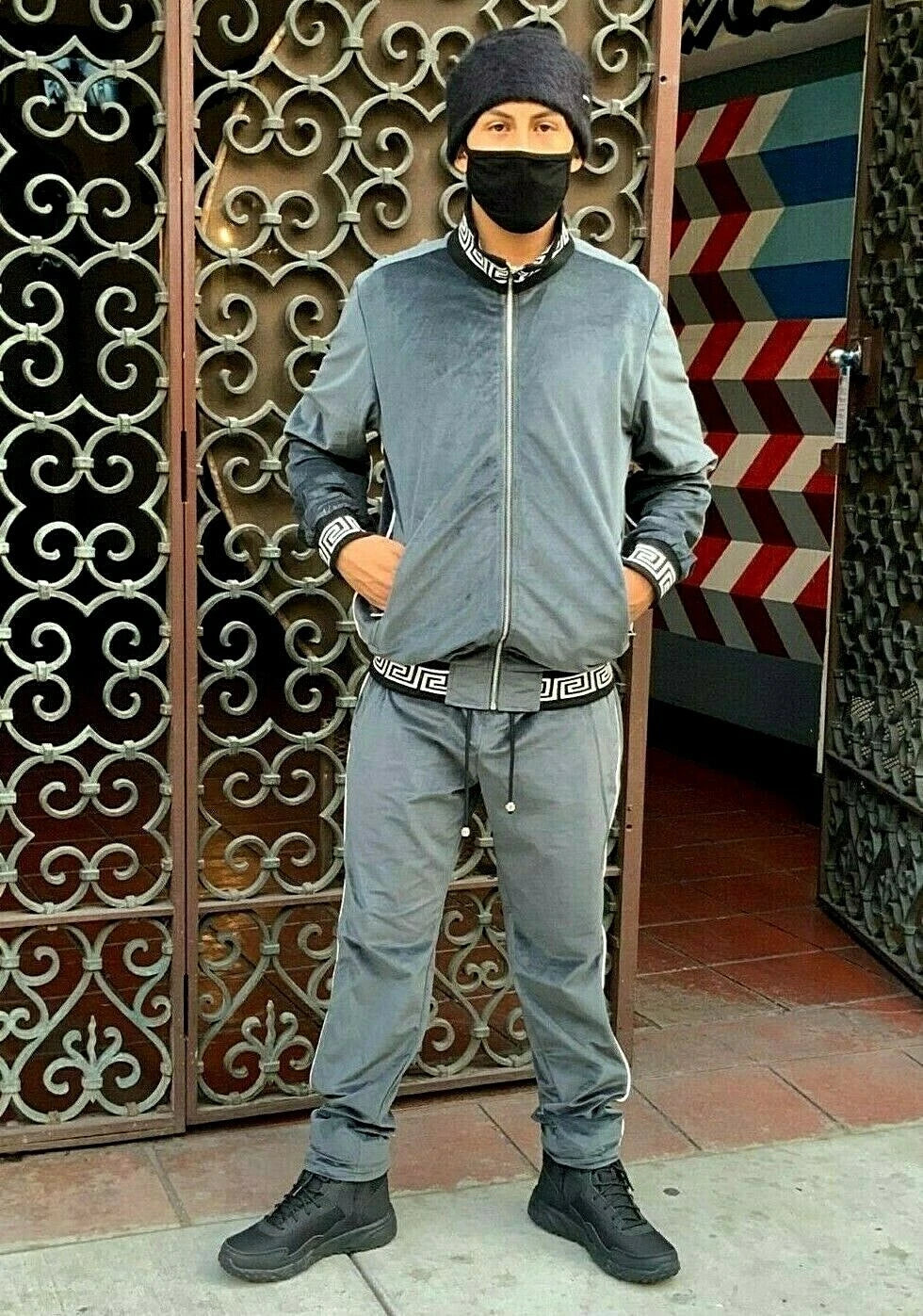 Men's Grey Fashion Reversible Tracksuit ( Run Very Small )