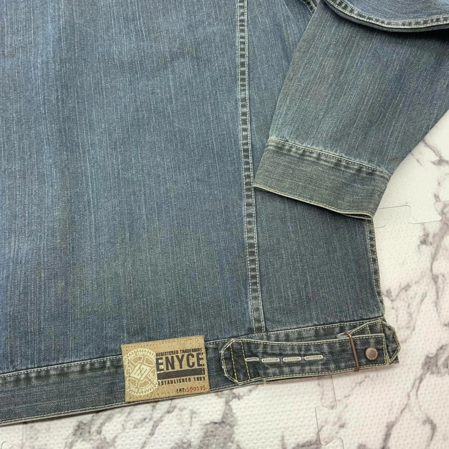 Men's Enyce Blue Dirty Vintage Casual Denim Jacket