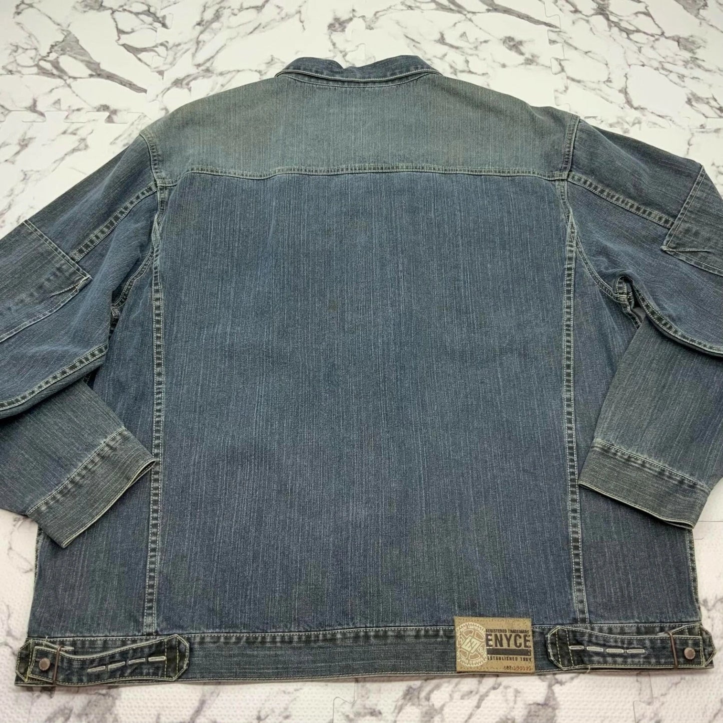 Men's Enyce Blue Dirty Vintage Casual Denim Jacket