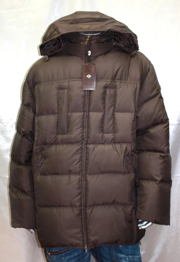 Men's Enyce 3/4 Lenght Chocolate Puffy Jacket