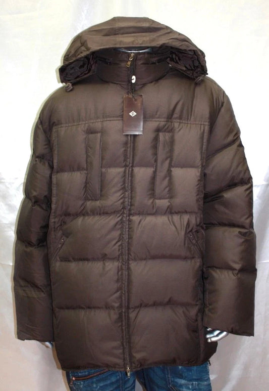 Men's Enyce 3/4 Lenght Chocolate Puffy Jacket