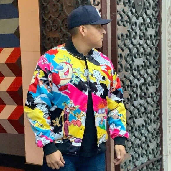 Men’s Nick Retro Camo Multicolor Lightweight Satin Jacket