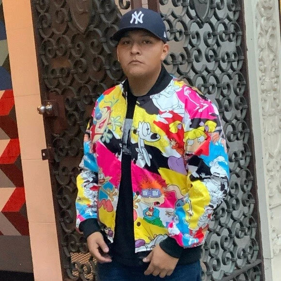 Men’s Nick Retro Camo Multicolor Lightweight Satin Jacket