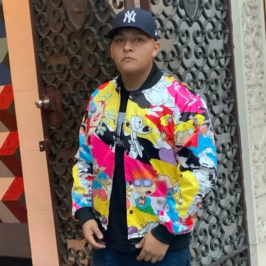 Men’s Nick Retro Camo Multicolor Lightweight Satin Jacket