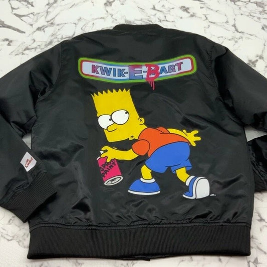 Men's Black Kwik-E-Bart Lightweight Satin Jacket