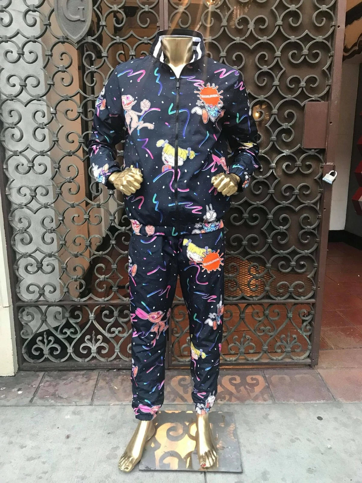 Men's Nickelodeon Navy | Multicolor All Over Windbreaker Tracksuit