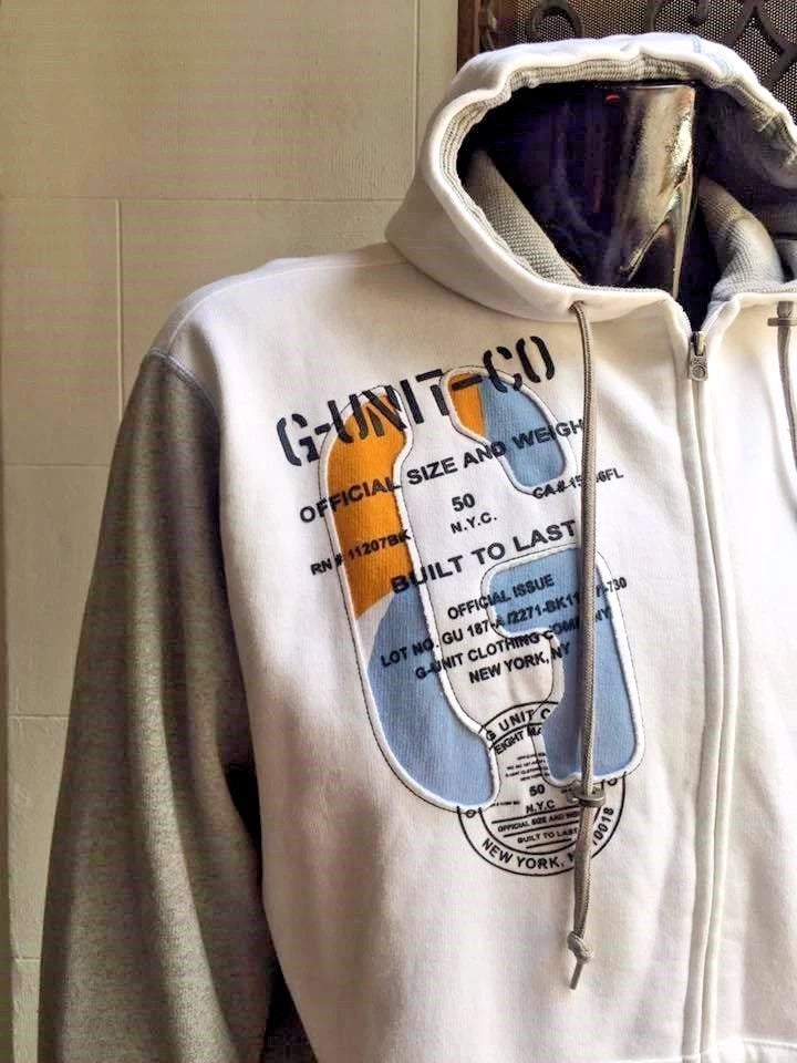 Men's White/ Heather Grey Hoodie by G Unit