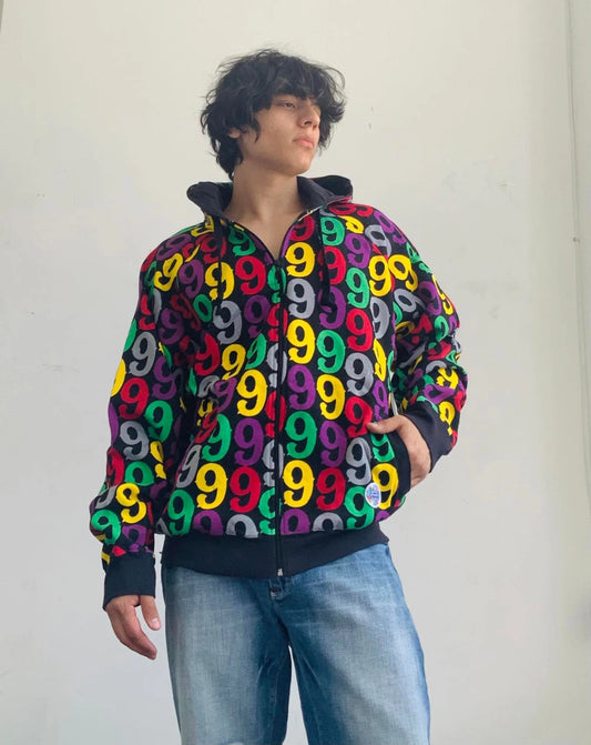 Men's Gino Green Global Black | Multicolor All Over Hoodie