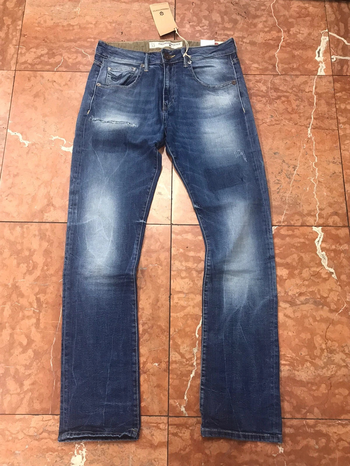 Men's Freeman T. Porter Blue Washed Fashion Denim Pants