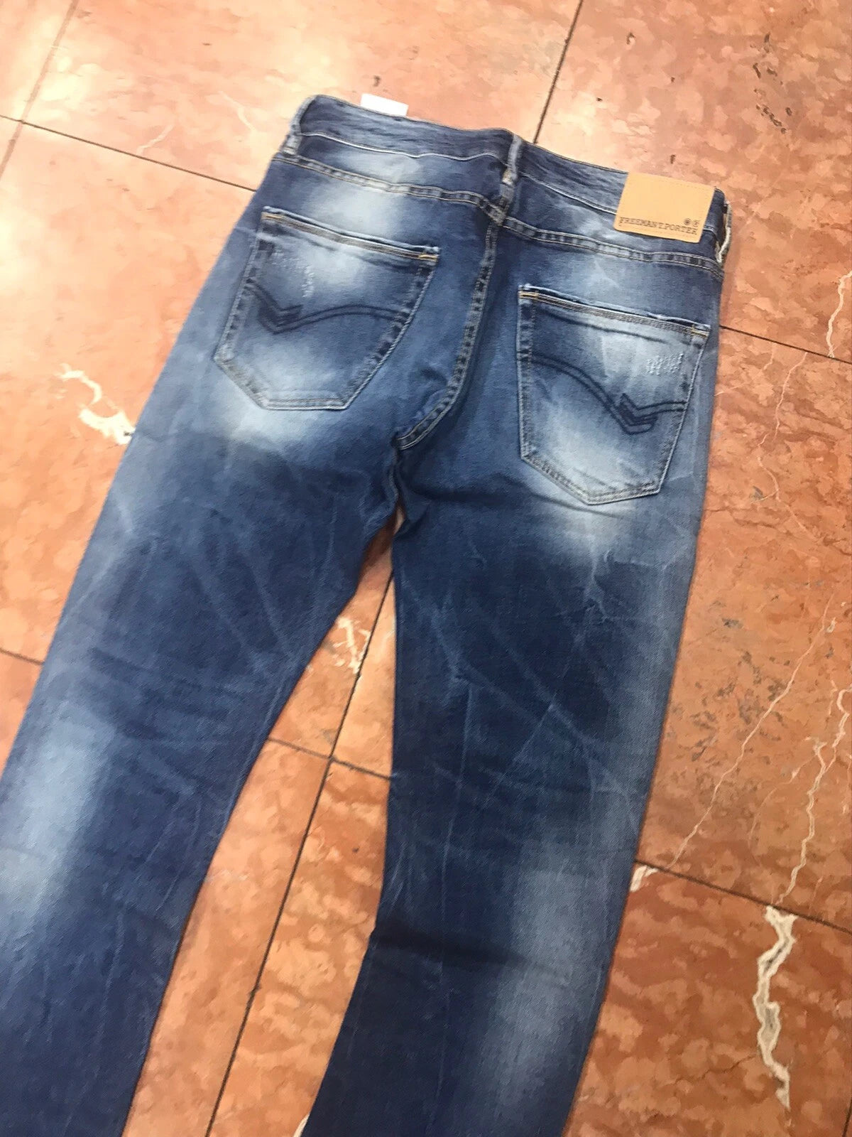 Men's Freeman T. Porter Blue Washed Fashion Denim Pants