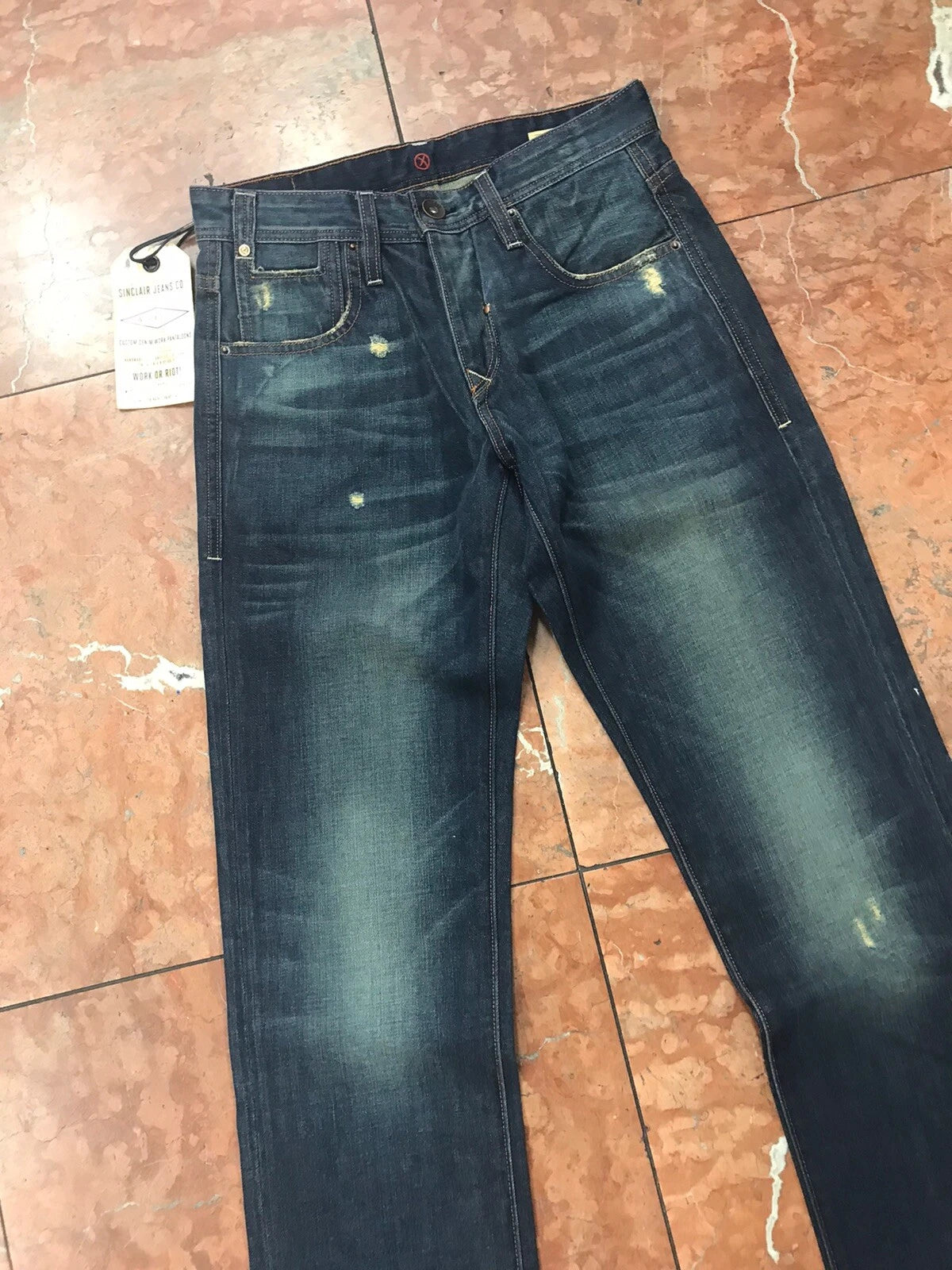 Men's Sinclair Dark Vintage Blue Fashion Denim Pants