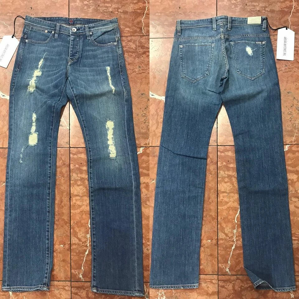 Men's Sinclair Medium Blue Ripped Fashion Denim Pants NWT