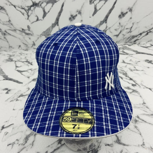 New Era Cap MLB NY Yankees Royal Blue | White Plaid 59FIFTY Hat