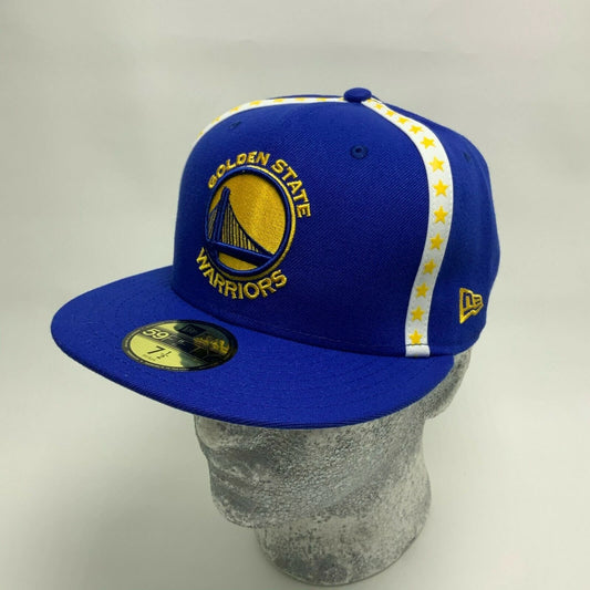 Men's New Era Cap Royal Blue Yellow White Pipping Golden State Warriors 59FIFTY