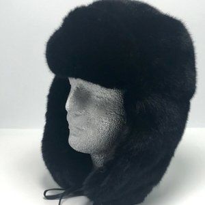 Men's Kangol Black Faux Fur Trapper Hat NWT