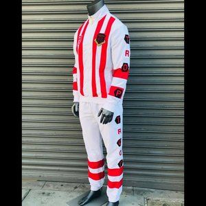 Men's Troop White | Red Windbreaker Fashion Tracksuit NWT