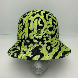 Men's Kangol Carnival Black | Lime Green | White Casual Bucket Hats NWT