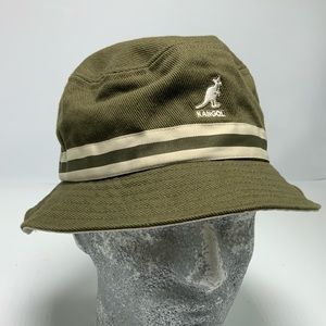 Men's Kangol Olive Green | Cream Striped Lahinch Hat NWT