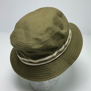 Men's Kangol Olive Green | Cream Striped Lahinch Hat NWT