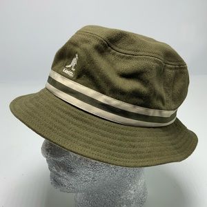 Men's Kangol Olive Green | Cream Striped Lahinch Hat NWT