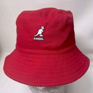 Men's Kangol Red Reversible Fred Segal Corduroy Bucket Hat NWT