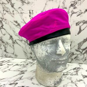 Men's Kangol Nylon Plush Reversible Black | Hot Pink Beret Hat NWT