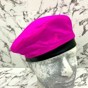 Men's Kangol Nylon Plush Reversible Black | Hot Pink Beret Hat NWT