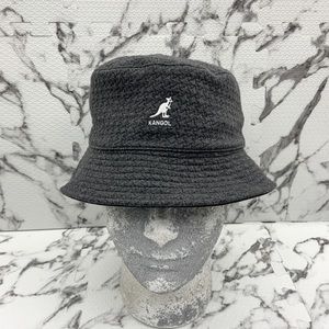 Men's Kangol Grey | Black Embossed Reversible Bucket Hat NWT