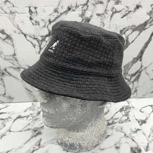 Men's Kangol Grey | Black Embossed Reversible Bucket Hat NWT