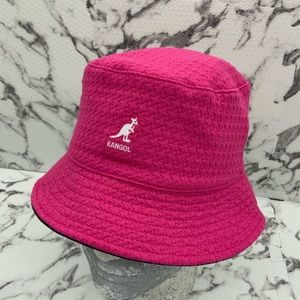 Men's Kangol Hot Pink | Black Embossed Reversible Bucket Hat NWT